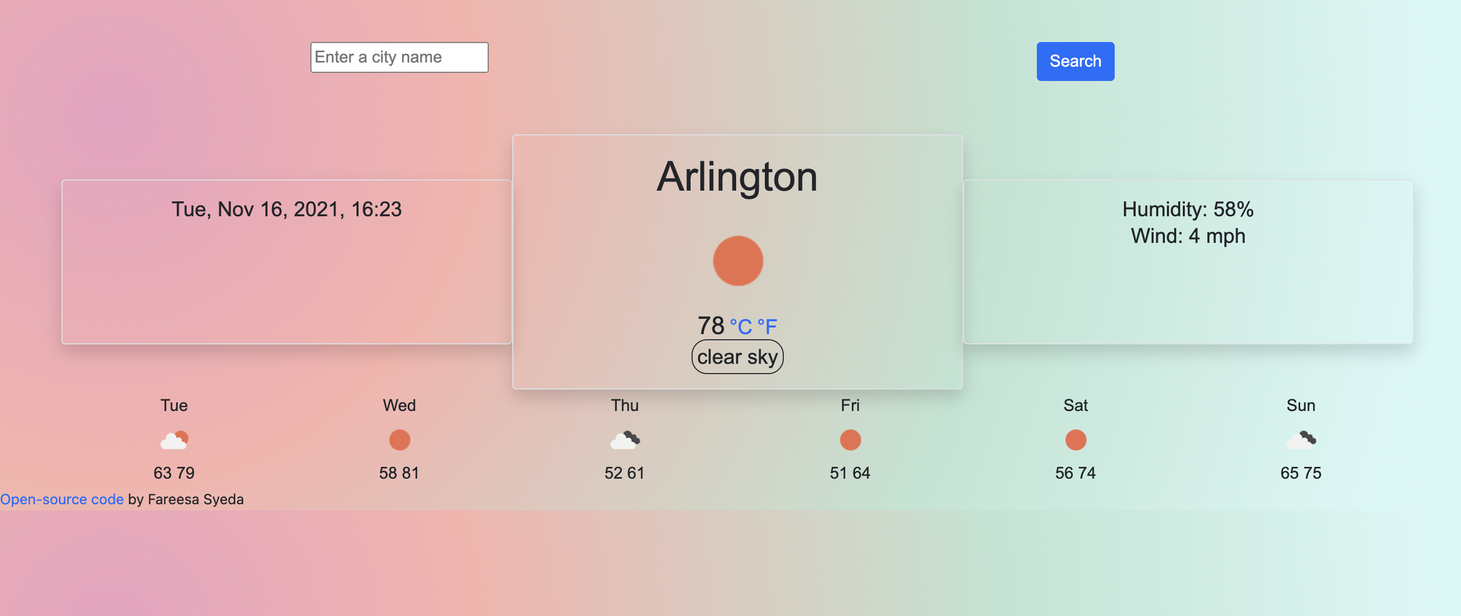 Weather project preview